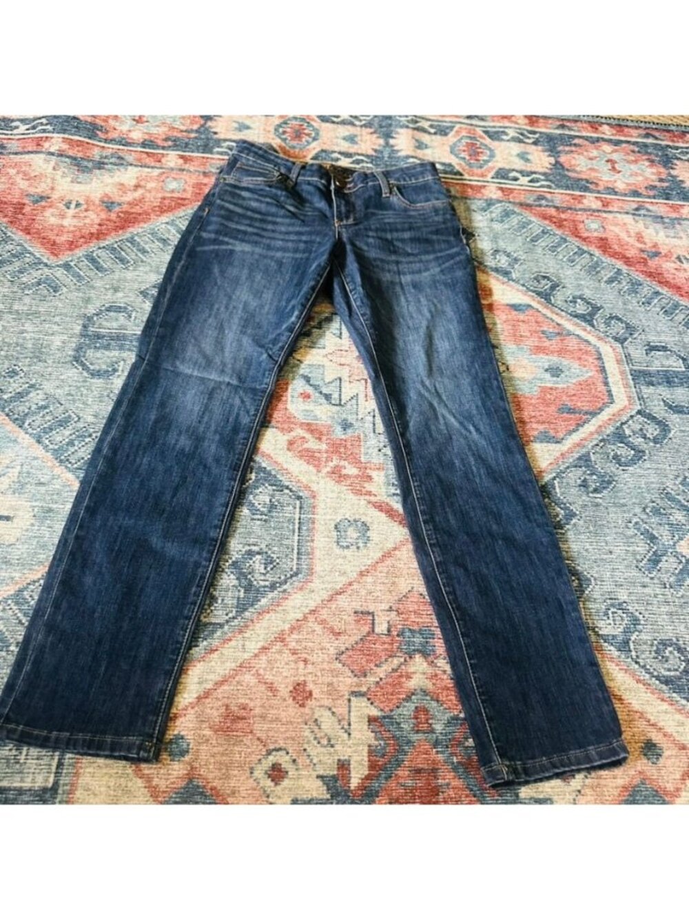 Kut From The Kloth Womens Size 4 Blue Denim Straight-Leg Jeans Norm Casual